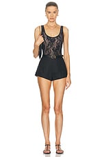 Zimmermann Scoop Neck Bodysuit in Black, view 5, click to view large image.