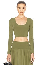 Zimmermann Wylie Knit Scoop Top in Khaki | FWRD