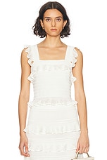 Zimmermann Illuminate Lace Frill Tank Top in Ivory | FWRD