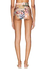Zimmermann Devi Link High Waist Pant Bikini Bottom in Patch Paisley, view 3, click to view large image.