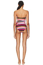 Zimmermann Ginger Scarf Tie One Piece Swimsuit in Multi Stripe, view 5, click to view large image.