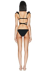 Zimmermann Halcyon Wrap Ruffle Bikini Set In Noir in Noir, view 3, click to view large image.