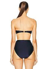 Zimmermann Alight Eyelet Balconette Bikini Top in Navy, view 3, click to view large image.