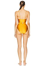 Zimmermann August Plunge V Wire One Piece Swimsuit in Honey, view 3, click to view large image.