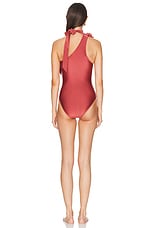 Zimmermann Waverly One Shoulder One Piece Swimsuit in Musk, view 4, click to view large image.