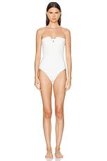 Zimmermann Halliday Embroidery One Piece in Ivory, view 2, click to view large image.