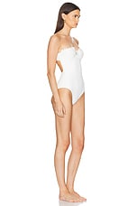 Zimmermann Halliday Embroidery One Piece in Ivory, view 3, click to view large image.