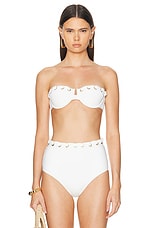 Zimmermann Halliday Eyelet Balconette Bikini Top in Ivory, view 1, click to view large image.