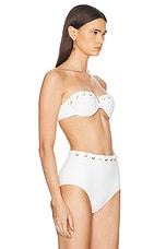 Zimmermann Halliday Eyelet Balconette Bikini Top in Ivory, view 3, click to view large image.