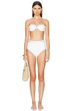 Zimmermann Halliday Eyelet Balconette Bikini Top in Ivory, view 5, click to view large image.