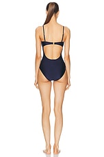 Zimmermann Ottie Corset One Piece Swimsuit in Navy, view 4, click to view large image.