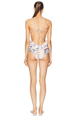 Zimmermann Halliday Waterfall Frill One Piece Swimsuit in Spliced, view 3, click to view large image.