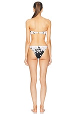 Zimmermann Pop Scarf Tie Bikini in Ivory & Black Floral, view 4, click to view large image.