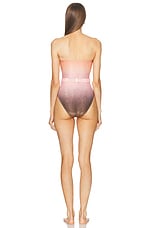 Zimmermann Golden Lurex Bandeau One Piece Swimsuit in Ombre, view 4, click to view large image.