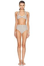 Zimmermann Daylight Twist Knit Bikini Set in Cream & Black | FWRD