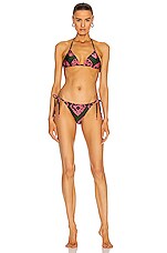 Zimmermann Poppy Mini Tri Bikini Set in Tie Dye Pink | FWRD