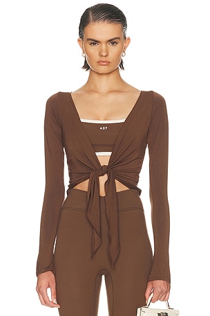 437 The Ballet Wrap Top in Brown