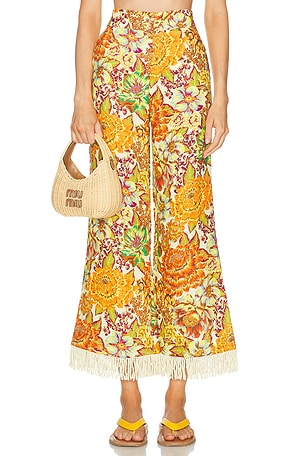 Alemais Lana Flare Pant in Orange,Yellow