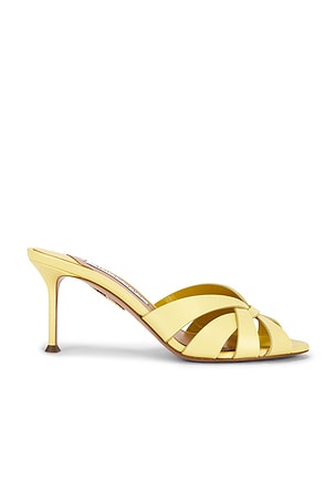 Aquazzura Copacabana 75 Mule Sandal in Yellow