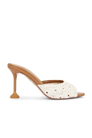 Aquazzura Loom Nappa 85 Mule in Tan