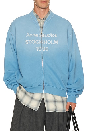 Acne Studios Fiah U Zip 1996 Sweater in Blue