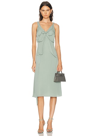 Acne Studios Dowla Heavy Silk Dress in Sage