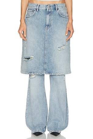 Acne Studios Pert Light Crow Wide Leg in Blue