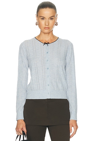 Acne Studios Kween Silk Wool Cardigan in Blue