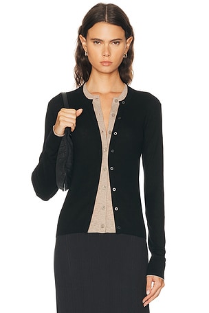 Acne Studios Kalet Silk Wool Cardigan in Black