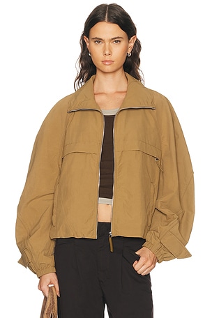 Acne Studios Odill Peach Nylon Jacket in Brown
