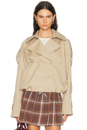 Acne Studios Oleo Twill Trench Jacket in Beige
