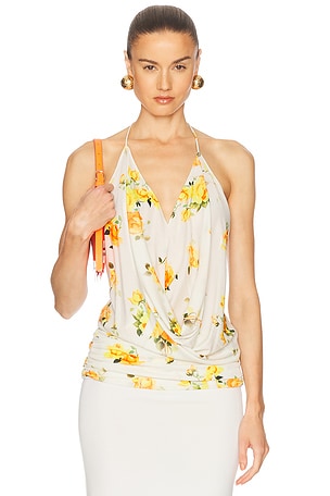 Acne Studios Tikata Top in White,Orange