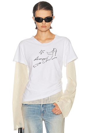 Acne Studios Evina Long Sleeve T-Shirt in White