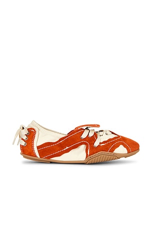 Acne Studios Bilaria Flap Suede Sneaker in Orange