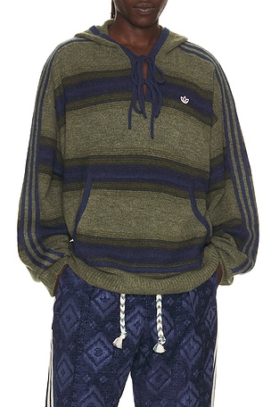 adidas Originals x Clot By Edison Chen Baja Hoodie in Green,Navy