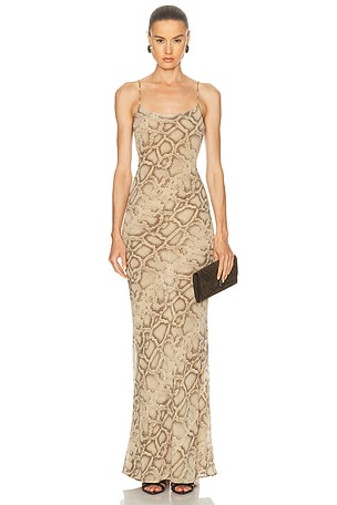 The Andamane Ninfea Maxi Slip Dress in Beige