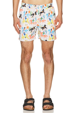 Arrels Barcelona Cowboy x Simmon Said Classic Swim Shorts in White in White