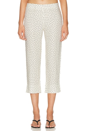 AEXAE Linen Capri Pant in Cream