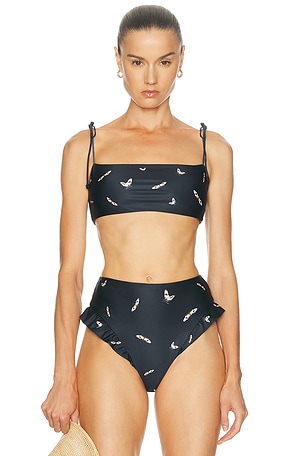 Agua by Agua Bendita Primavera Bikini Top in Black