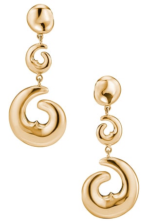 AGMES Short Hilda Earrings in Metallic Gold