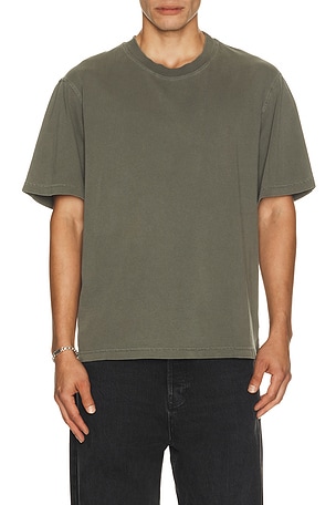 AGOLDE Asha Mock Neck Tee in Grey