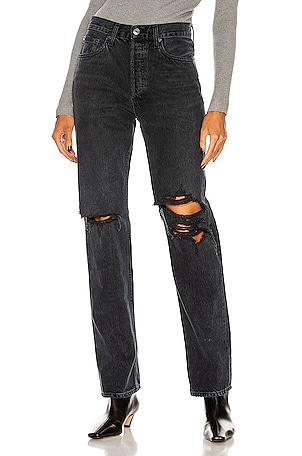 AGOLDE Lana Straight Jeans in Black