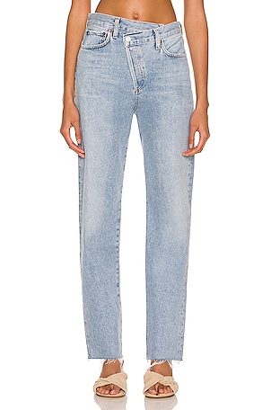 AGOLDE Criss Cross Straight Jeans in Blue