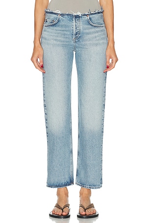 AGOLDE Fray Slim Crop in Blue
