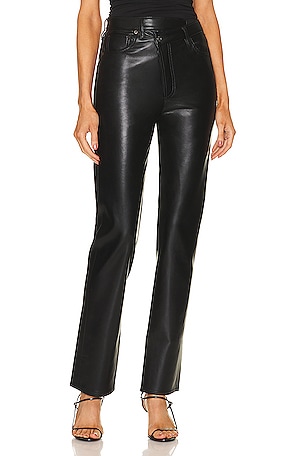 AGOLDE Recycled Leather Criss Cross Straight in Black