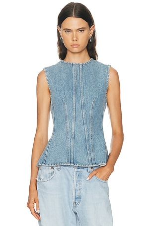 AGOLDE Corbin Shell Top in Blue