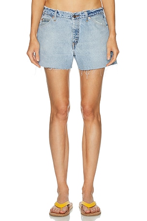 aligrace Low Waist Ultra Baggy Short in Blue