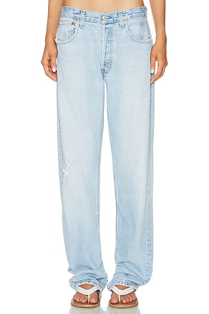 aligrace Tomboy Straight Leg Jeans in Blue