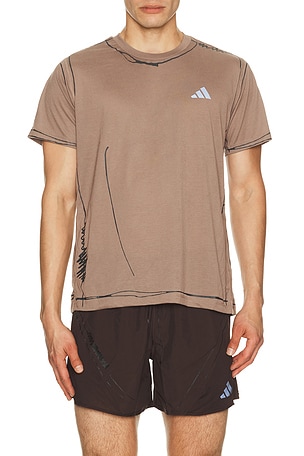 adidas by Song for the Mute Running Tee in Brown