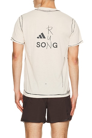 adidas by Song for the Mute Running Tee in Cream
